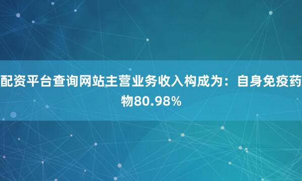 配资平台查询网站主营业务收入构成为：自身免疫药物80.98%